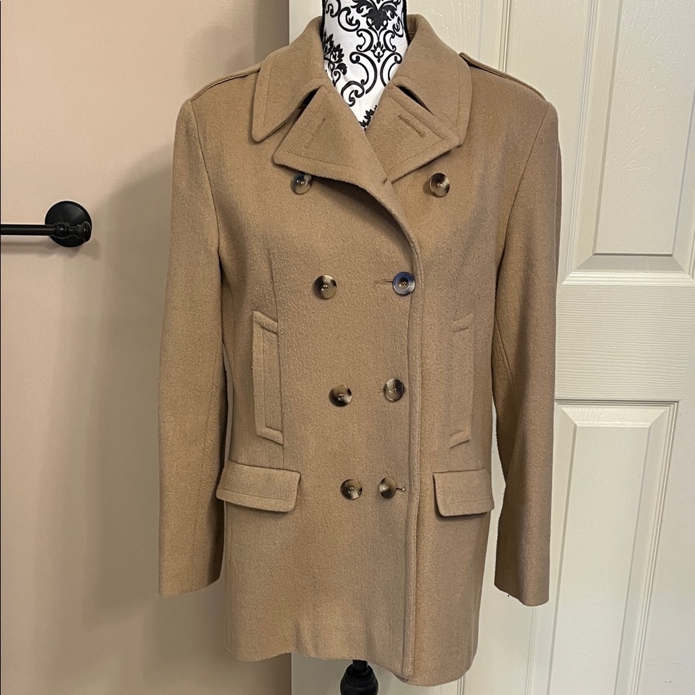 Women's VintageTan Double-Breasted Wool Coat